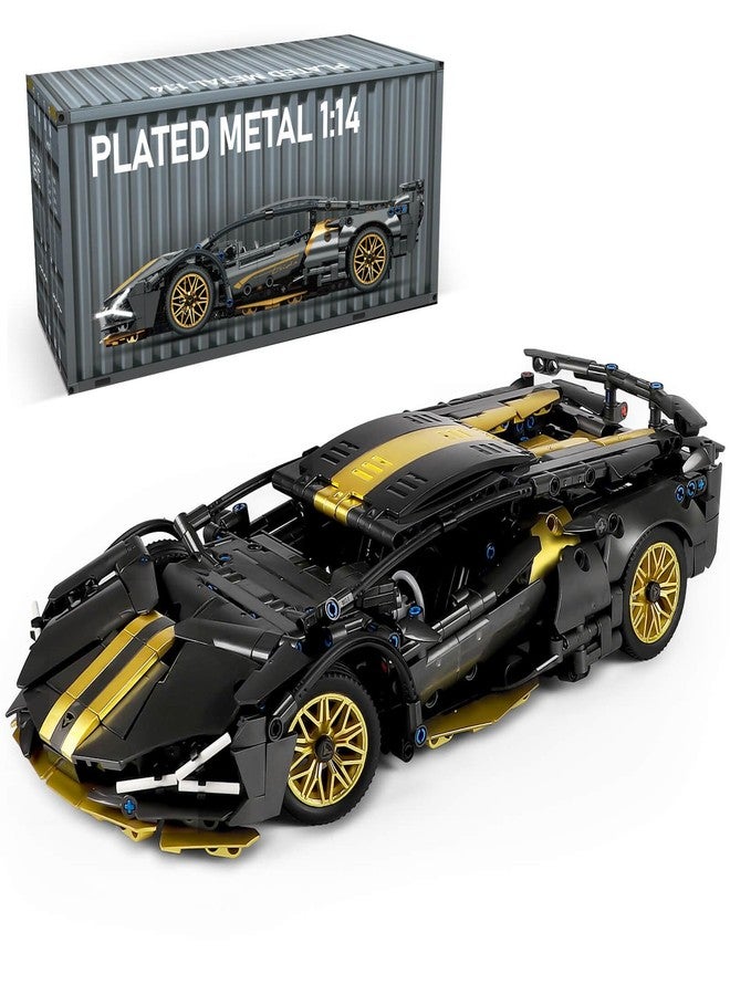 GEVINST Collectible Sports Race Cars Building Set, Model Car Kits for Boys 8-12 and up Adults, 1:14 Scale Black Gold Supercar Gifts (1309 PCS) - Image 1